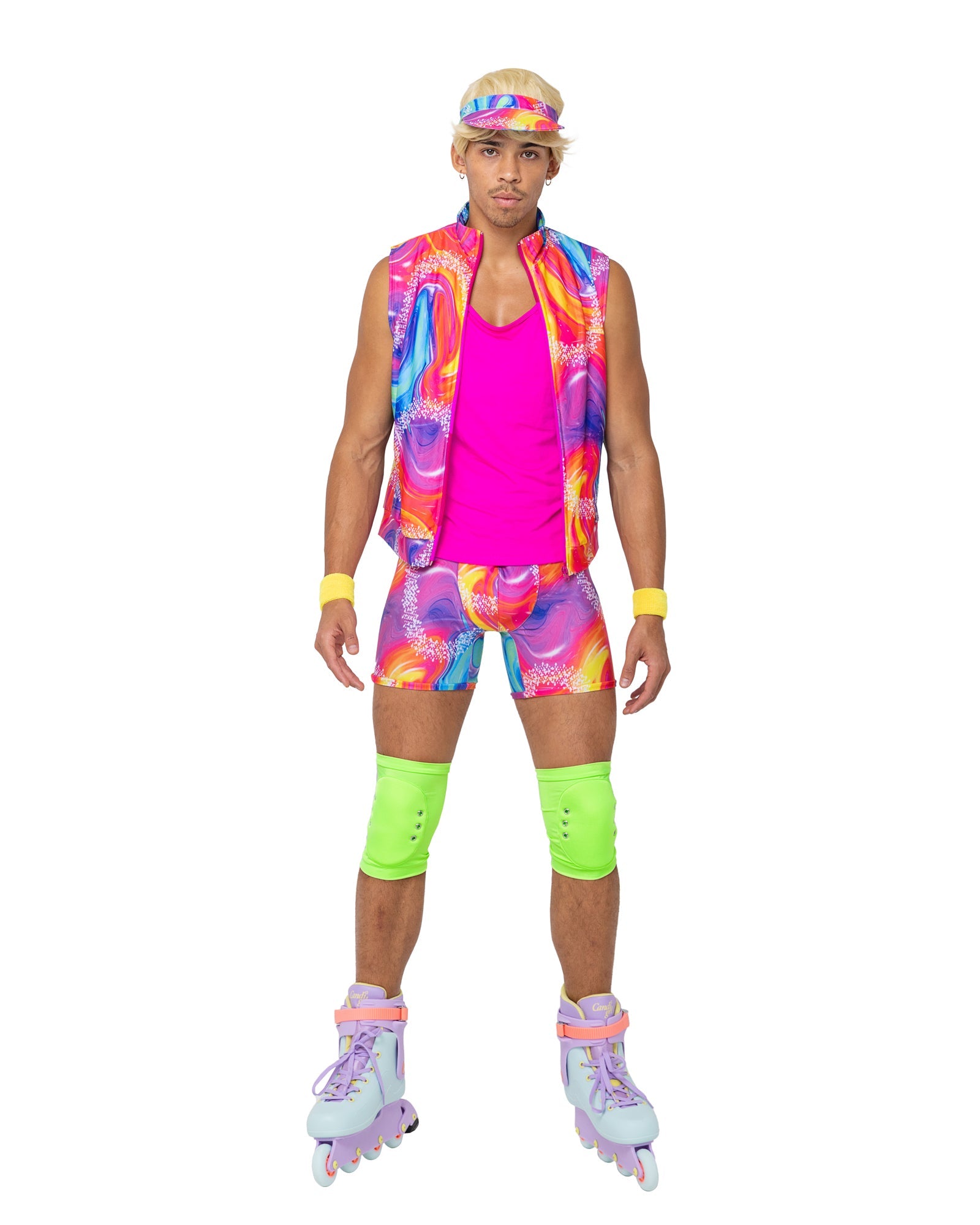 Men's retro '90s rollerblader costume